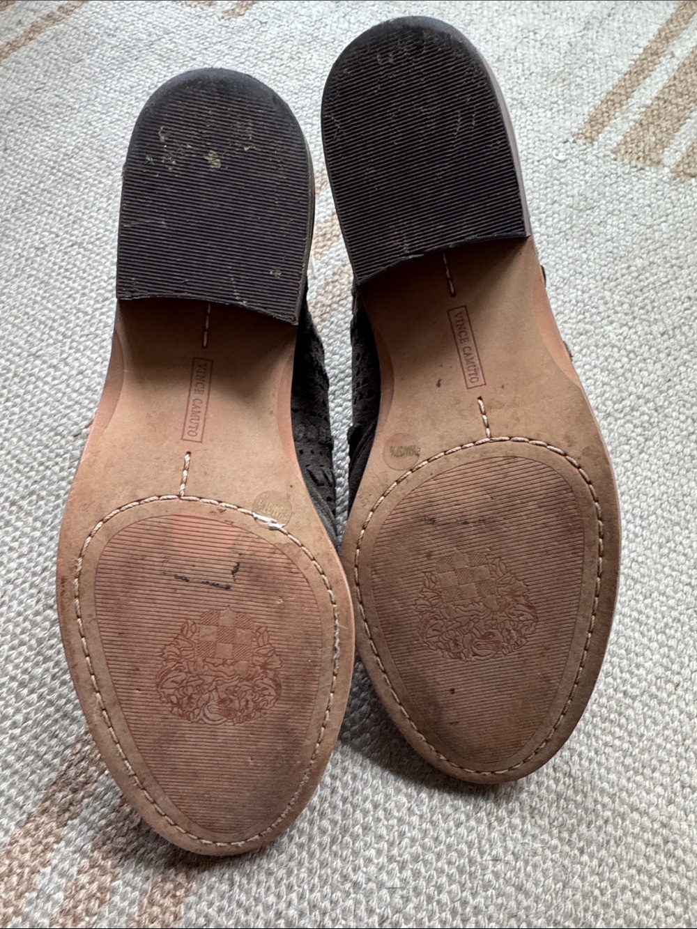 Vince Camuto Taupe Suede Ankle Booties - Picture 6 of 6